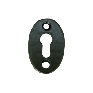 Black Cast Iron Keyhole Escutcheon Plate Oval
